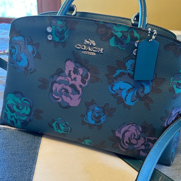 🌸 Lille Carryall With Jumbo Floral Print Deep Turquoise - Picture 8 of 12